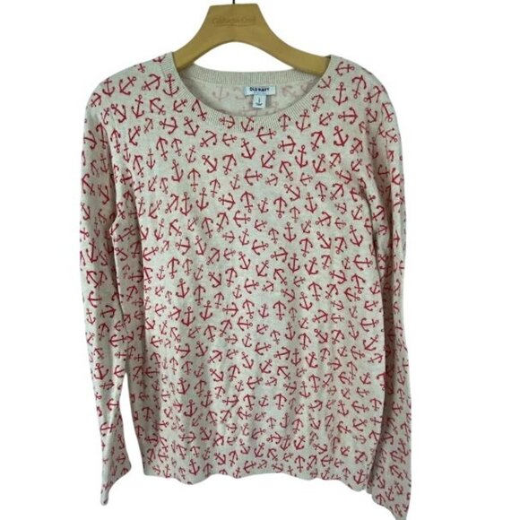 Old Navy Sweaters - Old Navy Anchor 100% Cotton Crew Neck Sweater Women's Large.